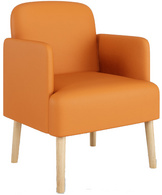 PAPERFLOW Fauteuil visiteur Brooks, simili cuir, orange