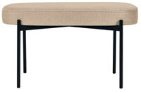 PAPERFLOW Banc oval GAIA, taille M, habillage tissu, ivoire
