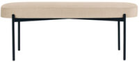 PAPERFLOW Banc oval GAIA, taille L, habillage tissu, ivoire
