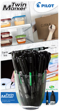 PILOT Marqueur permanent Twin Marker, présentoir de 30