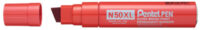 Pentel Marqueur permanent N50XL, pointe biseautée, rouge