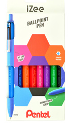 Pentel Stylo à bille rétractable iZee, étui de 8
