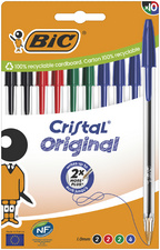BIC Stylo à bille Cristal Original, boîte de 10, assorti