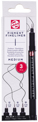 ROYAL TALENS Feutre Pigment Fineliner Medium, set de 3, noir