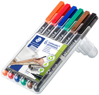 STAEDTLER Marqueur permanent 313S Lumocolor, étui de 6