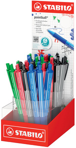 STABILO Stylo bille pointball colorful, présentoir de 38