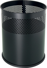 helit Corbeille à papier en acier "the dot", 15 L, noir