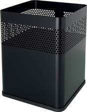 helit Corbeille à papier en acier "the dot", 18 L, noir