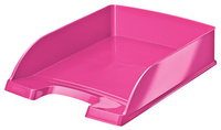 LEITZ Corbeille à courrier Plus WOW, A4, polystyrène, rose