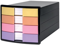 HAN Module de classement IMPULS, 4 tiroirs, noir/pastel