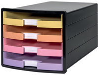 HAN Module de classement IMPULS, 4 tiroirs, noir/pastel