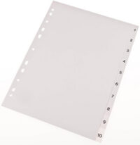 proOFFICE Intercalaires en plastique, numériques, A4