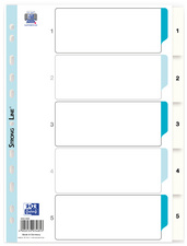 Oxford Intercalaires en plastique, chiffres, A4, 12 touches