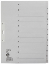 LEITZ Intercalaires en papier naturel, numéroté, format A4