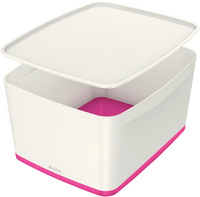 LEITZ Boîte de rangement My Box, 18 litres, blanc / rose