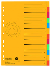 herlitz Intercalaire en carton, A4 extra large, 12 touches