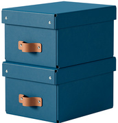 LEITZ Boîte de rangement Puro, carton, 7 L, set de 2, bleu