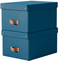 LEITZ Boîte de rangement Puro, carton, 17 L, set de 2, bleu