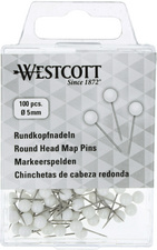 WESTCOTT Épingle à tête ronde, taille 5, blanc
