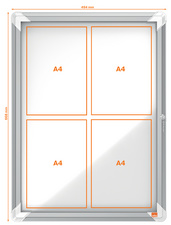 nobo Vitrine d'affichage Premium Plus, fond en métal, 9x A4