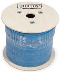 DIGITUS Câble d'installation Cat. 6a, U/UTP, 500 m, bleu