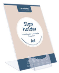 EUROPEL Porte-visuel acrylique, A4 portrait, incliné