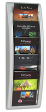 PAPERFLOW Porte-brochures mural Quick fit, A5, gris alu