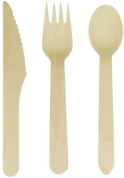 kangaro Couverts jetables, en bois, 200 pièces