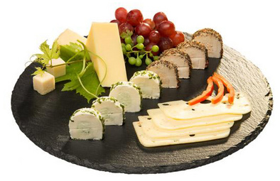 APS Plat à tarte en ardoise naturelle, rond, anthracite – Image 2