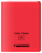 CONQUERANT CLASSIQUE Cahier à rabat 170 x 220 mm, rouge