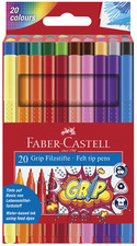 FABER-CASTELL Stylo feutre GRIP COLOUR MARKER, étui de 20