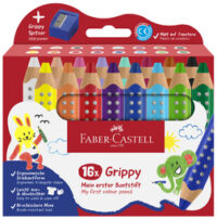 FABER-CASTELL Crayon de couleur Grippy, étui carton de 16