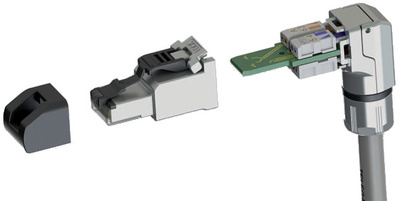 Telegärtner Fiche RJ45 MFP8 cat.6A(profond), replié, T568A, – Image 2