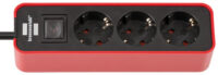 brennenstuhl Steckdosenleiste Ecolor 3-fach, schwarz / rot