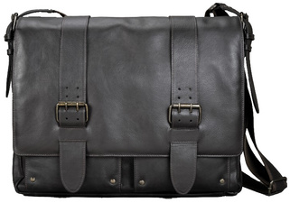 PRIDE&SOUL Sac à bandoulière "TANK", cuir, marron foncé