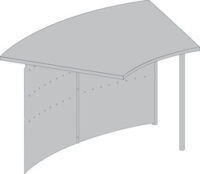 kerkmann Table modulaire Genua, 45 degrés, gris argent/hêtre