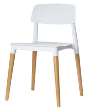 PAPERFLOW Chaise visiteur "GLAMWOOD", ensemble de 2, blanc