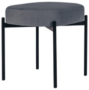 PAPERFLOW Banc oval GAIA, taille S, habillage tissu, gris