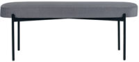 PAPERFLOW Banc oval GAIA, taille L, habillage tissu, gris