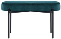 PAPERFLOW Banc oval GAIA, taille M, habillage velours, vert