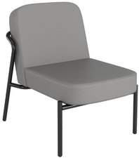 PAPERFLOW Fauteuil visiteur MEDSO RUND S, simili-cuir, gris