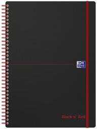 Oxford Cahier à spirale Black n' Red, A4, quadrillé, PP