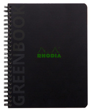 RHODIA Cahier à spirale GREENBOOK, A5+, ligné, noir