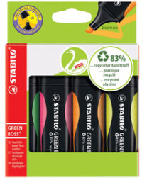 STABILO Surligneur GREEN BOSS, étui en carton de 4