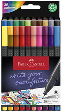 FABER-CASTELL Feutre pointe fine GRIP FINEPEN, étui de 20