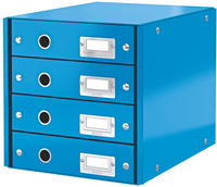 LEITZ Bloc de classement Click & Store WOW, 4 tiroirs, bleu