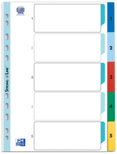 Oxford Intercalaire en plastique, A4+, coloré, 10 pièces