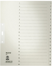 LEITZ Intercalaires en papier naturel, numéroté, format A4