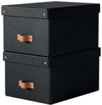 LEITZ Boîte de rangement Puro, carton, 17 L, set de 2, noir