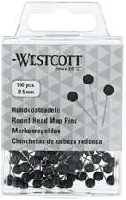 WESTCOTT Épingle à tête ronde, taille 5, noir